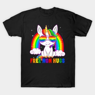 Free Mom Hugs LGBT Mom Mama Unicorn T-Shirt